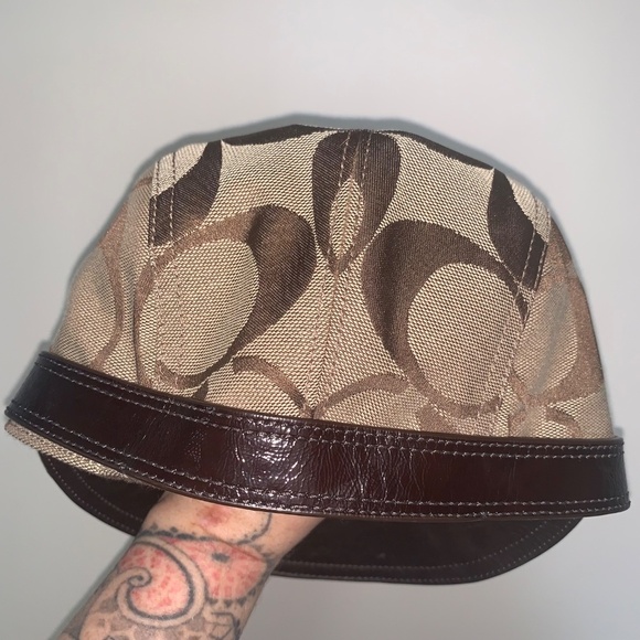 Coach Vintage Rare Signature Canvas Jockey Hat S - Picture 5 of 9